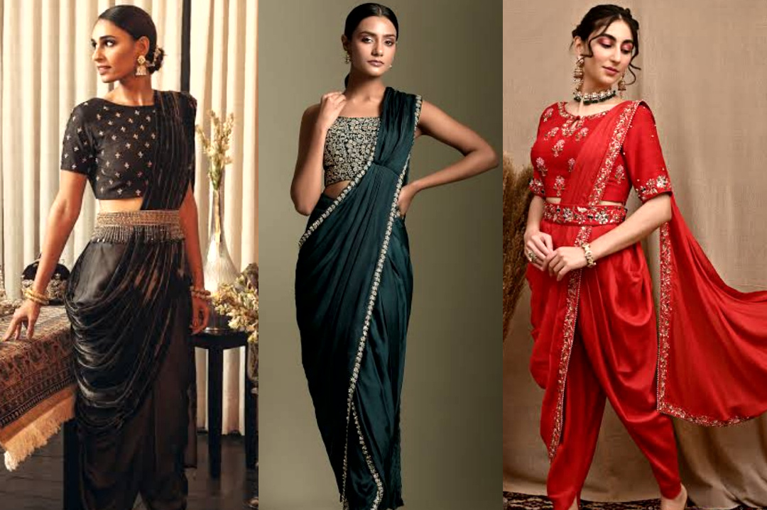 Puja,Puja fashion,Treanding,Dhoti Saree,Fashion and style,Fashion tips